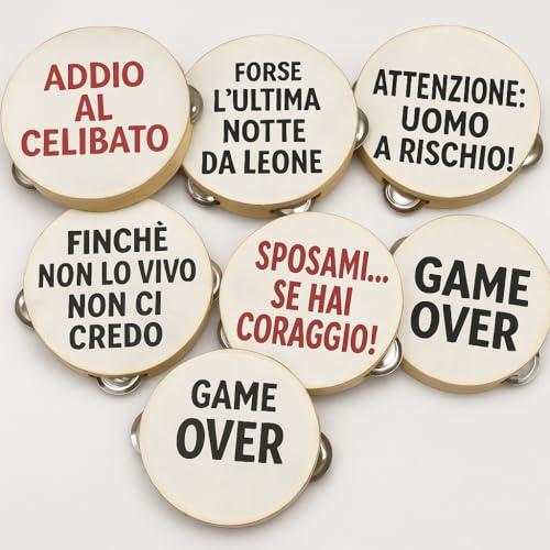 Tamburelli Napoletani Personalizzabili 17 cm - Idea Regalo per Feste, Cerimonie e Occasioni Speciali - Varzi dal 1956 (Pacco da 10)