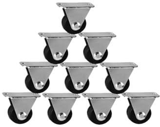 Confezione da 10 ruote direzionali in gomma da 1 pollice, diametro 25 mm, mobili a rotelle fissi silenziosi e resistenti all'usura