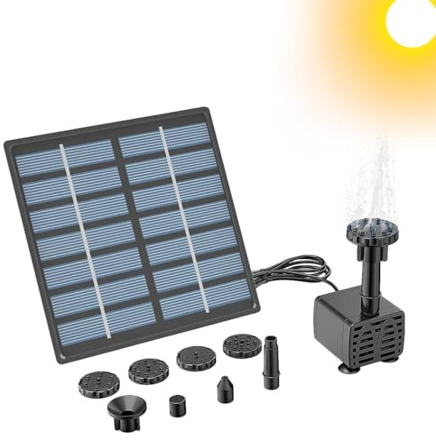 Soldriven dammpump - bärbar solenergi | trädgårdsfontän - för park pool akvarium trädgård utomhus uteplats