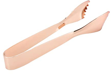 Pongnas Pinzas para Hielo de Acero Inoxidable de Calidad Alimentaria – Pinzas de Cocina Antideslizantes para Cubitos de Hielo, Cubitos de Azúcar y Más – para el Hogar y el Bar (chapado en cobre)