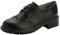 rismart Damen Runden Zehen Leder Brogue Oxfords Schnürhalbschuhe 02363(Schwarz,EU39)