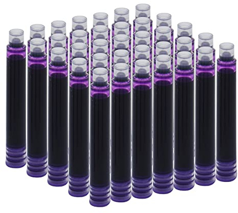 SIPLIV 35 cartucce di inchiostro, 3,4 mm di diametro per penna stilografica da calligrafia, cartucce di inchiostro di ricambio - viola