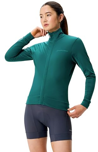 Endura Women's Xtract Roubaix Longsleeve Cycling Jersey | Water Repellent | Wicking | Reflective Trim Jersey, Deep Teal, S