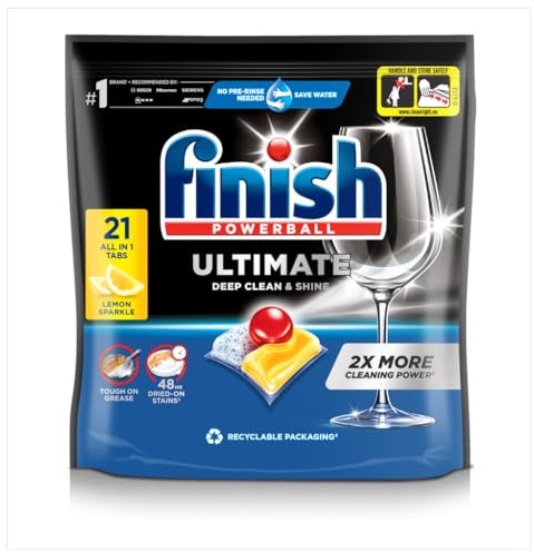 Finish Quantum Ultimate Dishwasher Tablets, Lemon, 21 Tablets