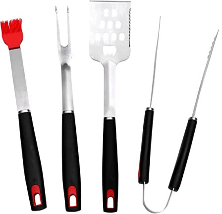 Yardenfun 4 Stück 1 Satz Grillwerkzeug Grillgabel Spatel Lebensmittelklemme Griddle-Grill-Kombi Kochgeschirr Aus Edelstahl BBQ-Food-Clip Grillutensilien-Kits Grillschaufel Suite Draussen