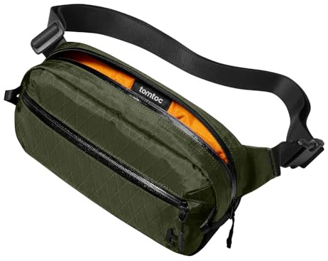 tomtoc X-Pac Sling Bag 3,5L für Nintendo Switch 2 – Leichte RFID-Schutz Schultertasche für Herren & Damen | Anti-Diebstahl & Wasserabweisend Brusttasche für Reise, Wandern, Alltag | Grün