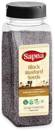 Sapna Black Mustard Seeds, 19.2 OZ, Premium Authentic Spice, All Natural