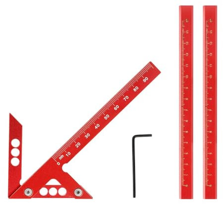 ZMDMAH Outil de traçage, rapporteur, équerre Presch, marqueur de vitesse, équerre de butée, angle de centrage, localisateur central, angle d'onglet, angle combiné, pour le positionnement à un angle de