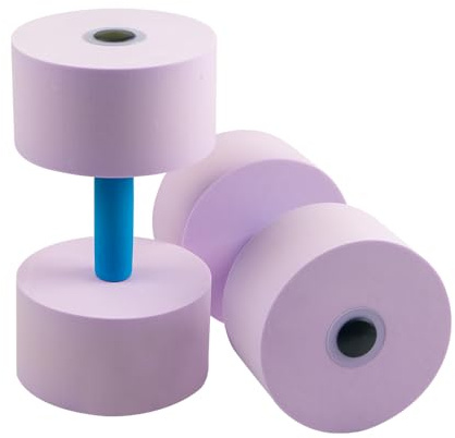 Aqua Dumbbells 2-Pack - EVA Foam Water Aerobic Dumbbells for Pool Strength Training, Non-Slip Floating Fitness Equipment for Men Women (Purple)