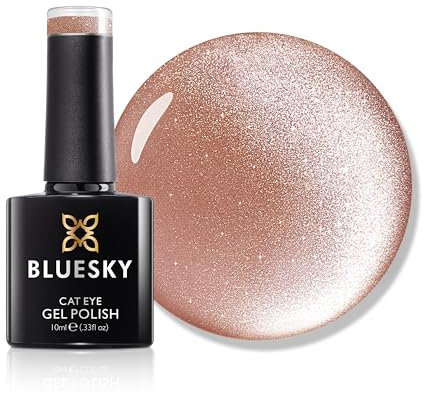 Bluesky Cat Eye Gel Nail Polish 10ml, Coral Cascade - SJC04, Pink Magnetic Nail Polish with Cat Eye Effect for LED UV Lamp, Long-Lasting, Salon & Home Manicures