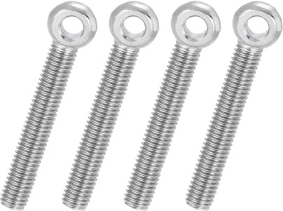 PATIKIL 4 Pezzi M8x55mm Bullone Ad Occhio Girevole Con Spalla, 304 Acciaio Inossidabile Metrico Filettatura Completa Occhio A Forma Di Pesce Foro Scanalato Elementi, Tonalità Argento