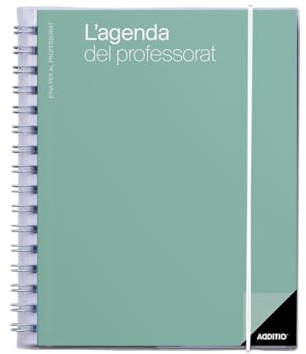 ADDITIO Agenda des enseignants - Planification trimestrielle - Vue hebdomadaire - Évaluation - Dimensions : 16,5 x 21,5 cm - Catalan - Vert