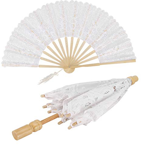 Generic Spetsparaplyparasoll med Elegant Design för Festdekoration och Fotografi Prop