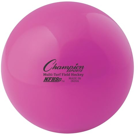 Champion Sports Field Hockey Balls, Regulation Size, 12-Pack, 2.75” Each - NFHS-Approved Sports Hockey Ball Set for Fields, Grass, Turf - Durable, Bouncy, Lightweight, Bright Colored - Pink