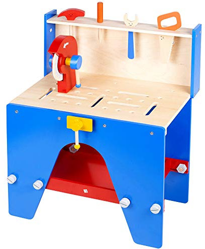 URBN Toys Kids 30+ Piece Wooden Tool Work Bench (35+ Pieces)