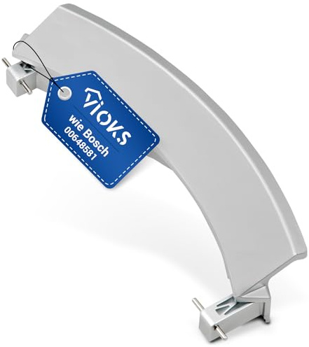VIOKS dörrhandtag silver med axelersättning för 00648581 & 00751783 – Siemens Constructa Bosch tvättmaskin handtag & torktumlare dörrhandtag plast