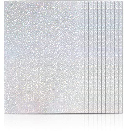 Haohai 25 Sheets Holographic Vinyl Sticker Sheets, Self Adhesive Holographic Craft Film, Holographic Laser Vinyl Sheet for Silhouette Crafts (MULTI)