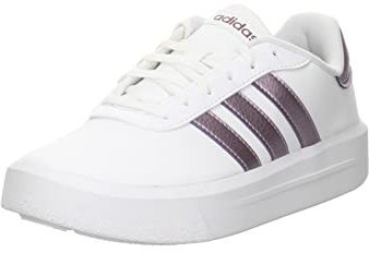 adidas Damen Court Platform Shoes, Cloud White / Matt Purple Met / Purple, 40 2/3 EU