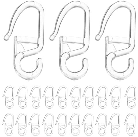 DOITOOL Bed Curtain Special Hooks 50 Pcs Clear Plastic Sliding Curtain Hooks Universal Drapery Rings for Window and Shower Curtains Home Bathroom Accessories