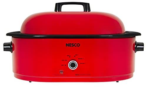NESCO 18 Quart Roaster Slow Cooker - Red