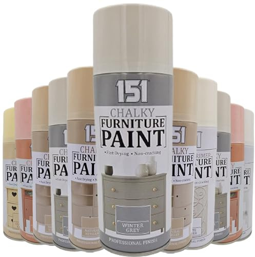 AlezyB - 2 x Winter Grey Chalk Finish Spray Paint 400ml - Furniture Spray Paint Aerosol for Smooth Touch Matt Finish Office and Home