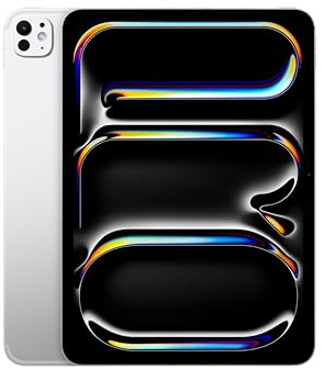 Apple iPad Pro 11-inch (M4): Ultra Retina XDR display, 256GB, Landscape 12MP Front Camera/12MP Back Camera, Wi-Fi 6E + 5G Cellular with eSIM, All-Day Battery Life, Standard glass - Silver