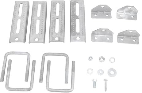 Akozon Kit Staffa per Cuccetta Superiore Girevole Zincata Bulloni a U per Traversa del Rimorchio per Barche con Accessori di Installazione