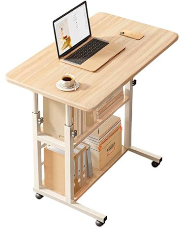 Escritorio. Mesa de Oficina para Ordenador. Escritorio de Cama para Habitación o Estudio. Tablón de Aglomerado y Melamina de Madera y Acero para Hogar. Mesa Escritorio para PC (80x40x85cm)