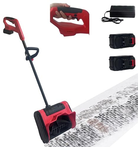 Hooha Schneefräse Akku 21v 2.0ah*2 &Ladegerät Geeignet für ältere Menschen/Frauen/Alleinlebende/Haushalt Schneeschaufeln Leicht Ergonomisch Schneefräsen Handgerät Snow Shovel mit Sicherheitsschalter
