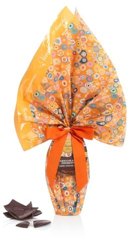 Venchi - Huevo de Chocolate, 60% Sabor Chocolate Negro, con Sorpresa, Diseño Gráfico de Murrine de Venecia, Sin Gluten, Vegano, 220 gr, Colección Pascua, Idea Regalo