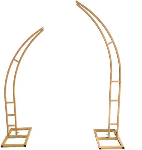 Arco in metallo per matrimonio, decorazione per cerimonie, arco a mezza luna, per matrimoni, feste di compleanno, anniversario (oro, 1,8 m + 2,1 m)