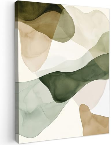 MuchoWow© Cuadros Decoracion Salon Modernos 50x70 cm para Dormitorios Cuadro Decorativos de Salon Lienzos Decorativo Pared Comedor Decoracion Pasillo Japandi - Abstracto - Verde