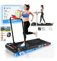 BLACK LORD Walking Pad Treadmill with 4% Incline, 4 in 1 Under Desk Treadmills for Home with Shock Absorbers LED Display Bluetooth Remote Control, 3.0HP, Max. 11/15 KMPH, Portable
