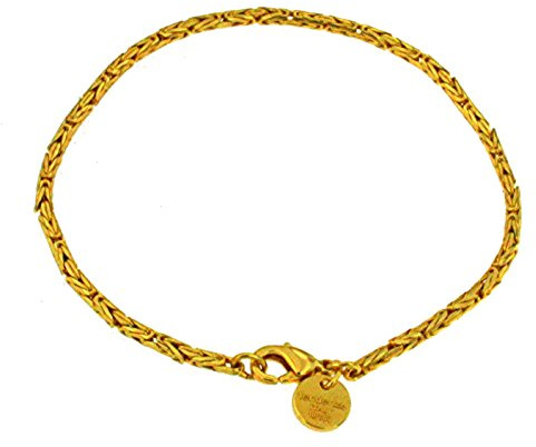 Tendenzalia Byzantiner kungligt armband rundslipad original italiensk kedja 18 k förgylld eller dubbel 2,5 mm bred längd valbar, Mässing