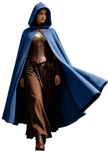 CNVAUIE Renaissance Manteau à capuche médiéval pour homme - Manteau à capuche - Manteau de sorcière - Costume d'Halloween