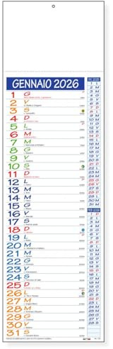 Calendari Da Parete 2026 - Calendario trimestrale blu - cm 14x47 - personalizzati con logo - Personalizzabile - Collezione 2026-100 pezzi