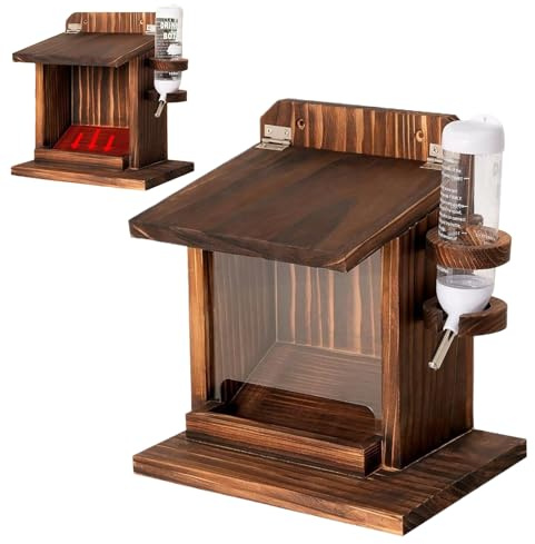 Casas de Ardilla para Exteriores | para Ardillas con Botella de Agua – de Madera montado en Pared para nueces mazorcas de maíz | Jardín Árbol balcón Patio Trasero