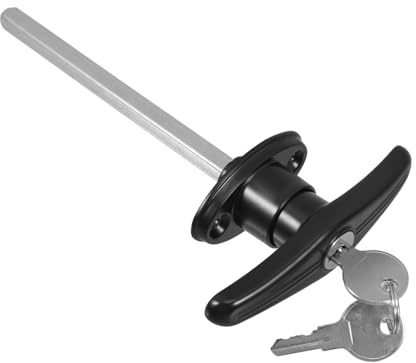 SAFIGLE Serratura a t Per Porte Da Garage Chiave, Maniglia in Lega Di Zinco Resistente Alle Intemperie, Kit Serratura Esterna Per Capannoni e Fienili, Installazione Semplice e Blocco Stabile