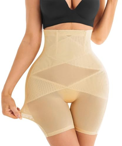 XFSRG Mutande Contenitive Pancia Donna Pantaloncini Modellanti Vita Alta Snellente Guaina Contenitiva Slip Culotte Intimo Modellante Panciera Senza Cuciture Effetto Snellente(Beige M)
