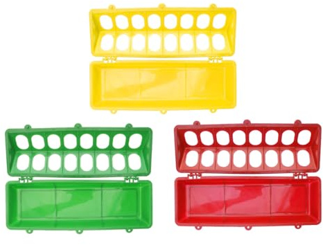 VALICLUD Mangiatoia per Pollame 3 Pezzi Design Anti-Spreco Ciotola per Cibo Piccioni 30X125X8 CM Montaggio Gabbia Facile da Installare Materiale Durevole per Uso Colore Colore Casuale