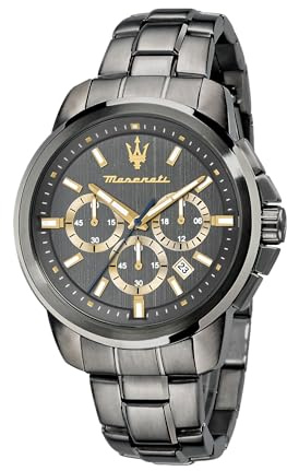 Maserati Montre pour Homme, Collection Successo, avec Mouvement à Quartz et Fonction chronographe, en Acier et PVD Gris - R8873621007