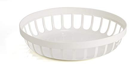 Kimmel Corbeille à pain - Corbeille à fruits - Bol à fruits - Bol à pain - Panier à pain - Réutilisable - Incassable - Empilable - Plastique - Blanc
