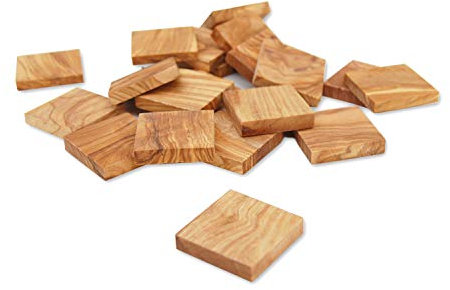 D.O.M. - Juego de 10 plaquetas planas de madera de olivo