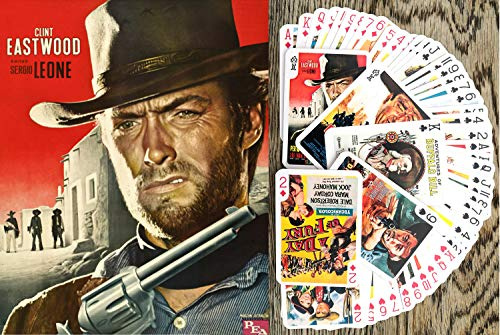 FLONZGIFT Spaghetti Western Playing Cards (Poker Deck 54 Cards All Different) Vintage Western Movie Poster Wild West