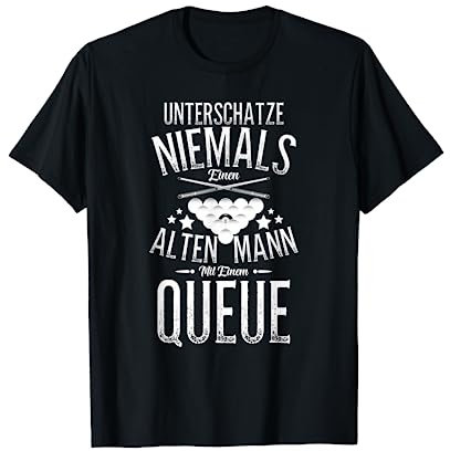 Pool Billard Kö Snooker Zubehör Spieler Kreide qeue T-Shirt