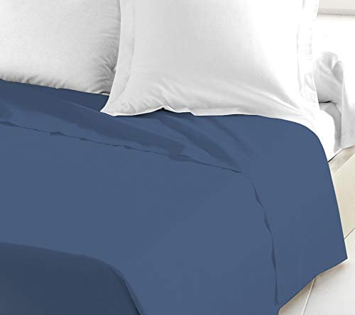 Home Linge Passion Bettlaken aus 100% Baumwolle, Blau, 240 x 300 cm