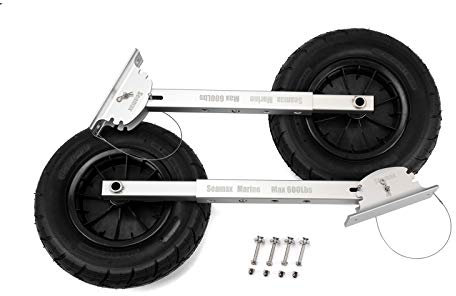 Seamax Deluxe 4x4 Boat Launching Dolly with 14 Wheels System, Commercial Grade Quality for Inflatable Boat & Aluminum Boat