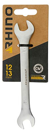 RHINO - Clé à fourches, Clé Plate, clé de Serrage à fourches - Diamètre 12 x 13 mm - Fabriqué en Acier (Chrome Vanadium) - Haute qualité - Garantie à Vie - Plusieurs Tailles Disponibles