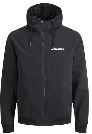 Jack & Jones Herren Jjerush Blocking Hood Bomber Noos Jacke, Schwarz, S EU