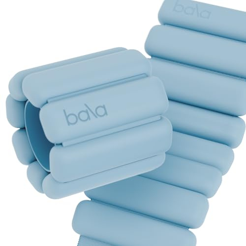 Bala Bangles - Set of 2 (1lb Each) | Adjustable Wearable Wrist & Ankle Weights | Yoga, Dance, Barre, Pilates, Cardio, Aerobics, Walking | Monochromatic Sea